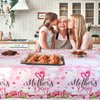HAKOTI Happy Mother’s Day Party Supplies,3PCS Mother’s Day Plastic Tablecloths Waterproof Rectangle Table Covers for Best Mom Birthday Gift(Tablecloth)
