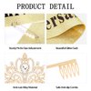 Gold 50th Anniversary Tiara and Sash for Women, Happy Anniversary Decorations, Happy 50th Anniversary Crown and Sash Set, Anniversary Party Favors