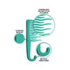 XO Curls Shower Detangling Comb - wide tooth comb with hook for easy hanging in shower, removes knots and tangles gently