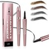 Magic Eyebrow Pencil Dark Brown, Microblading Eyebrow Pencil, 3D Waterproof Eyebrow Pencils, Long Lasting Micro 4 Fork Tip Eyebrow Pen & Natural Eyebrow Pencils for Women（Dark Brown）