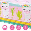 WERNNSAI Llama Table Cover - 2 PCS 54” x 108” Party Disposable Plastic Tablecloth, Alpaca Lama Party Supplies for Kid Girl Pink Picnic Birthday Party Decorations