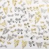 70Pcs Bow Nail Charms Gems,Silver Gold Nail Art Charms Bows for Nails Design,3D Metal Alloy Bowknots Butterfly Charms Stones, Small Nail Jewels Jewelry Nail Decorations Stuff Supplies Assorted Bulk