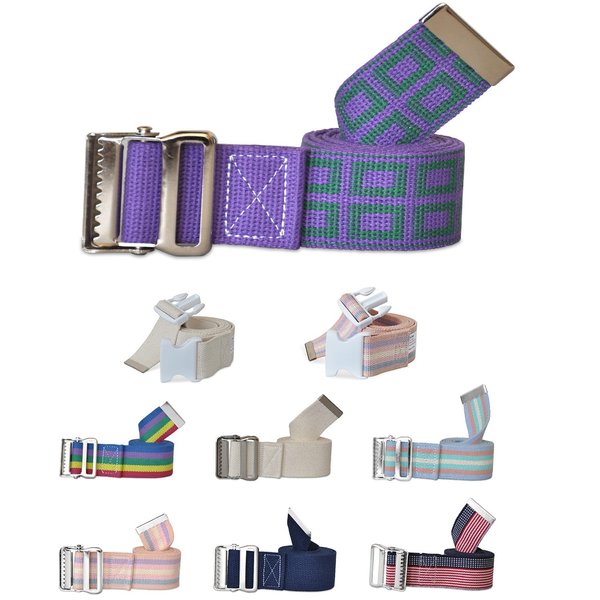 NYOrtho Metal Buckle Gait Belt - Adjustable Machine Washable Strong and Durable Material Latex Free, Lavender, 72"