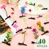 50 Pcs Sprout Clips Mixed Style Plant Hairpins Little Grass Sprout Hair Clips Butterfly Mushroom Hair Accessories Gift for Women Girls Kids Party School
