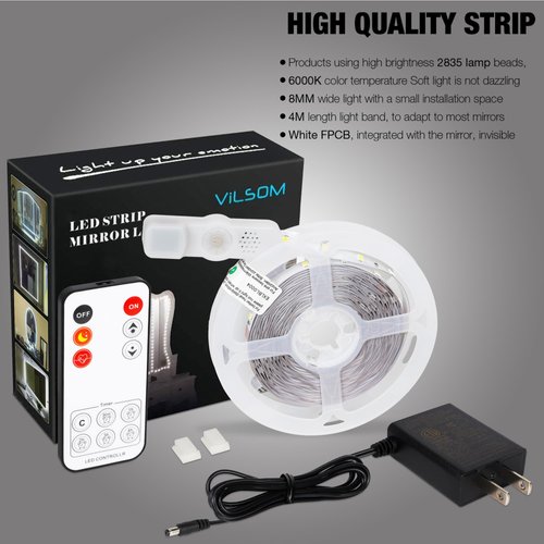 ViLSOM Led Vanity Mirror Lights Kit, 13ft/4M 240 LEDs Make-up Vanity Mirror Light for Vanity Makeup Table Set with Dimmer and Power Supply, Mirror not Included