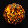 LUCKY-M Natural Flame Yooperlite Gemstone DND Dice, Birthday Gifts for Him, 7PCS Dungeons and Dragons Dice Set with Case for RPG, Handmade Cool Dice Sets D&D