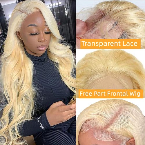 ELISHEVA 613 Lace Front Wig Human Hair Body Wave 24 Inch Free Part 613 HD Lace Frontal Wig Pre Plucked with Baby Hair Blonde 13x4 Lace Front Wigs Human Hair Wig for Women 10A Brazilian Virgin Hair