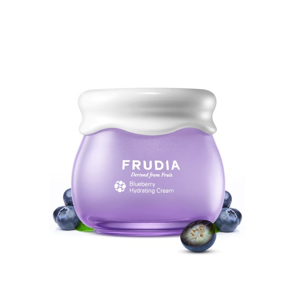 FRUDIA WELCOS Blueberry Hydrating Cream | Vegan Facial Moisturizer w/Blueberry Extract, Vegan Panthenol, WS BS Care EX | Korean Skin Care Moisturizer Face Cream for Dry Skin (1.85 fl oz)