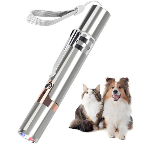 Koackl Cat Toy Pointer for Indoor, USB Rechargeable Cat Toy, 3 Light Colors Cat Interactive Toys for Dogs, Cats, Pet Chase Toy for Fun Playing Training Exercise Indoors