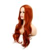Baruisi Orange Wigs for Women Long Curly Wavy Synthetic Hair Wig Natural Middle Parting Heat Resistant Costume Cosplay Wig
