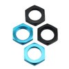 Ruiwaer 8PCS 17mm Thread Aluminum RC Wheel Nuts Aluminum Alloy Wheel Hex Hub Nuts, 4PCS Blue 4PCS Black