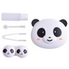 DoyiFun 2 Pcs Pink Pig Contact Lens Case Travel Kit, Cute Portable Panda Bear Animal Contact Lens Box Holder Soak Storage Container with Mirror Bottle Tweezers Stick Remover Tool(Random 2 Style)