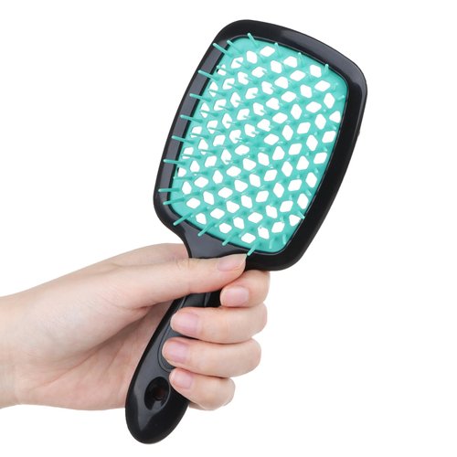 GOO GOO Wet and Dry Vented Detangling Hair Brush, Anti-static and Gentle Scalp Massage for All Hair Types, Black Green