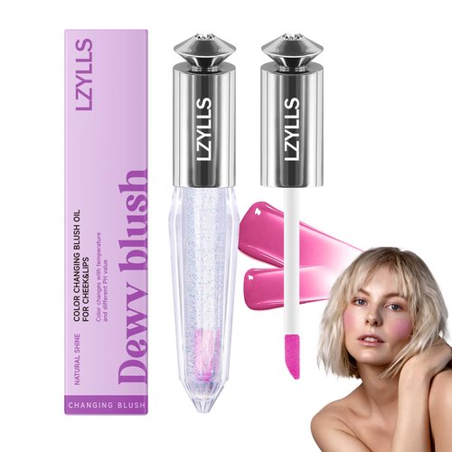 Cream Blush Stick with Brush,Waterproof Multi Cream Blush Stick Makeup,Lightweight,Long-lasting,Easy To Use,2 in 1 Multi Stick Blush for Cheeks & Lip Tint & Eyeshadow Makeup,Suitable for All Skin D1