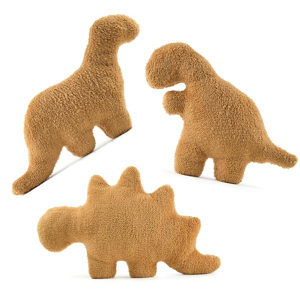 3 Packs Dino Nugget Pillow Set, Funny Chicken Nugget Plushie Birthday Gift, Dino Decorative Throw Pillow for Kids Room Decor, Dinosaur Stuffed Animal Idea Birthday Gift for Teens Kids and Adult