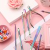 12 Pieces Cuticle Nippers Cuticle Pusher Ingrown Nail Kit Triangle Nail Polish Remover Nail Cleaner Fork Nail File Lifter Cuticle Peeler Scraper for Fingernail Toenail Manicure(Rainbow)