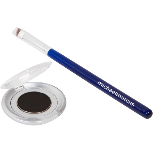 michael marcus Cake Eyeliner & Brush - 2 Piece Water Activated Dry Pressed Eyeliner & Professional Brush - Long-Lasting, Vibrant Color, Smudge Resistant - Cruelty Free Paraben Free (Kohl)