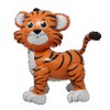 4D Walking Balloons Animal Foil Balloon Lion Panda Alpaca Turtle Cow Horse hippo leopard Ballon Jungle Forest Zoo Theme Baby Shower Birthday Party Supplies (4D Tiger)