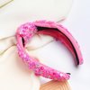 Doneace Sequin Knotted Headbands for Girls Women Pink Sparkly HairBands Fashion Glitter Wide Top Knot Headband for Sport Cute Hair Accessories Birthday Gifts 1Pcs