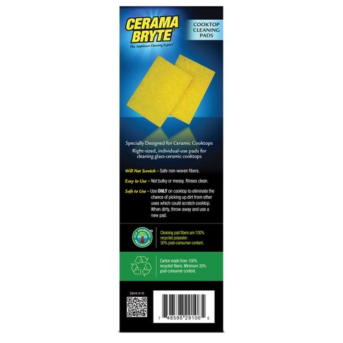 (2 Pack) Cerama Bryte Ceramic Cooktop Cleaning Pads, Total 20 Pads