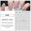 Nail Art Stickers Kawaii Self-Adhesive Anime Nail Stickers for Nails Art Design for Women Girls, 3 Sheets Cute Cartoon Nail Art Supplies