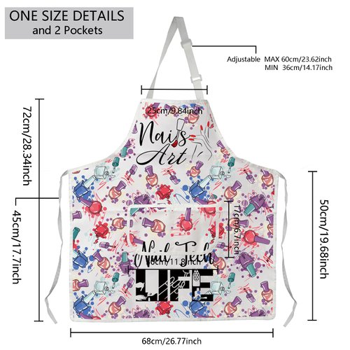 MBMSO Nail Tech Apron Manicurist Apron Nail Cosmetology Gift for Nail Technician Nail Artist Nail Techs Add Polish to Life (Nail Art Apron-w)