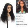 24 Inch Wear & Go Glueless 4x1 T Part Preplucked Lace Front Wigs Human Hair Water Wave Glueless Wigs Pre-cut HD Lace Closure Wet and Wavy Human Hair Wigs for Black Women and beginners 100% Human Hair