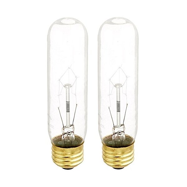 Bulbrite B60T10C 60-Watt Incandescent T10 Tubular Bulb, 120V, Clear (2)