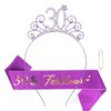 Purple 30th Birthday Sash and Tiara for Women, 30th Birthday Decorations for Women, 30th Birthday Sash and Tiara Set, 30th Birthday Gifts for Women
