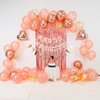 Rose Gold Birthday Decorations for Girls,Happy Birthday Party Decorations for Women,Rose Gold Fringe Curtain,Happy Birthday Banner Confetti Balloons Heart Foil Balloons for Birthday Princess Party