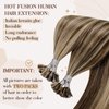 Hetto U Tip Hair Extensions Real Utips Dark Brown Highlight Caramel Blonde Pre Bonded Straight Hair Extensions Keratin U Tip 18 Inch 50g 50 Strands #4/27