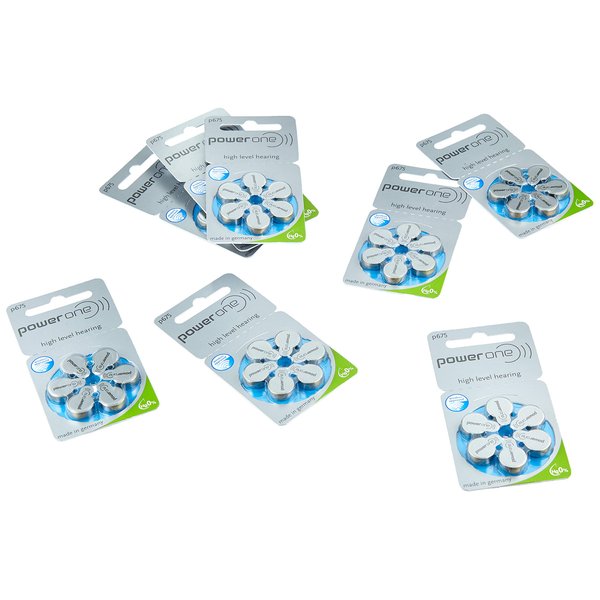VARTA Power One Zinc Air Hearing Aid Batteries (Blue) Size 675 Pack of 60