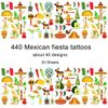 440PCS Mexican Fiesta Tattoos for Kids - Cinco de Mayo/Pool Summer Baby Shower Birthday Party Supplies Goodie Bag Stuffers Favors Cactus Chili Stickers(30 Sheet)