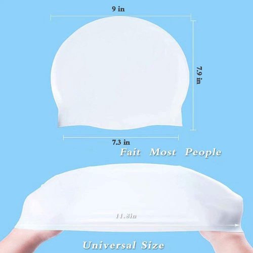 Swim Cap Swimming Cap Silicone Swim Cap for Men Women Kids Boys Girls for Long Hair White