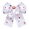 4th of July Hair Bow Clips for Women Patriotic American Flag Star Hair Bows Red White and Blue Hair Clips USA Fourth Of July Hair Accessories Outfits Gifts Party Favors (White)