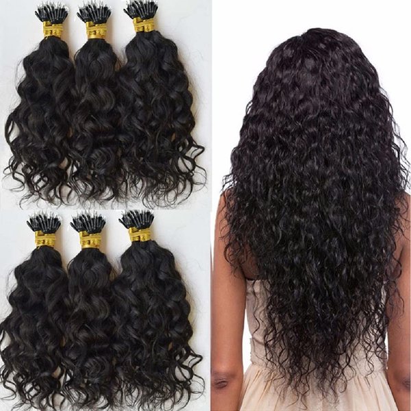 Nano Ring Real Human Hair Extensions Brazilian Loose Wave 100% Remy Hair Nano Bead Hair Extensions for Women (22inch 100strand, Natural black)