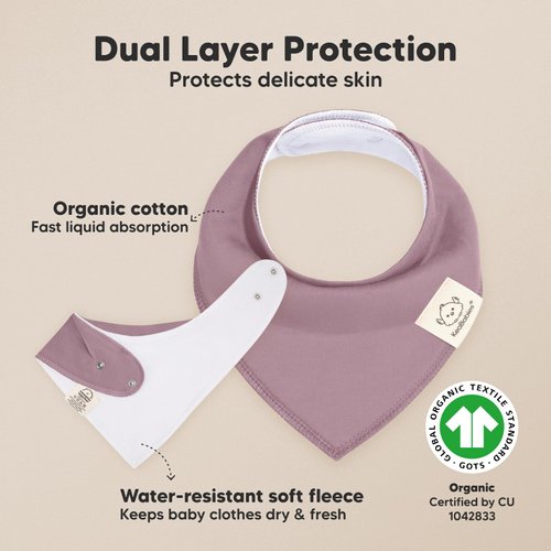8-Pack Organic Baby Bandana Drool Bibs for Girls - Super Absorbent Baby Bibs for Baby Girls, Baby Boys, Soft Cotton Bandana Bibs, Baby Drool Bib, Teething Bibs for Infant, Toddler, Bib Girl (Mauve)