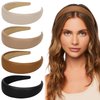 Ondder 4 Pcs Padded Headbands for Women Plain Head Bands for Women’s Hair Wide Leather Womens Headbands Fashion Sponge Headbands for Girls Non Slip Hair Band Puffy Headband Headwear for Womens Girls