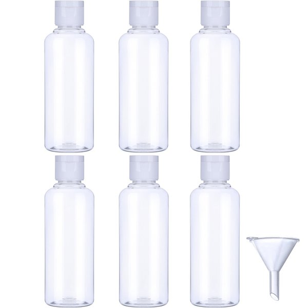 Hotop Transparent Plastic Travel Bottle Set with Small Funnel for Flight, Airport, Holiday (100 ml, White)
