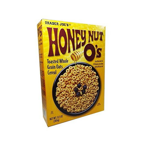 Trader Joe's Honey Nut O's Toasted Whole Grain Oats Cereal, 13.5 oz Box (Pack of 2)