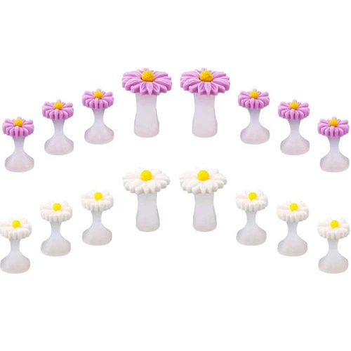 BlingKingdom 16pcs Daisy Toe Separators Silicone for Pedicure Nail Polish Gel Foot Toe Spacers Pedicures Nail Art Tools