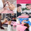 BUCICE 50Pcs Disposable Nail Art Table Towels 3 Ply Tissue Waterproof Lap Cloths 13" x 18" Waterproof Dental Bibs for Patients - Dentist or Medical Tray Cover and Nail Table Cover Supplies, Pink