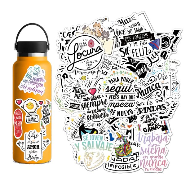 102pcs Spanish Inspirational Stickers for Teens Adults Kids Teachers | 102Pcs Motivational Stickers | Positive Quote Stickers for Journaling Scrapbook,Water Bottles, Laptop | Reward Sticker
