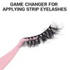 Pretty memory Eyelash Applicator Tool DIY False Curved Eyelash Extension Tweezer for Volume Lashes Application and Removal, Pink