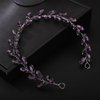Teyglen Bride Wedding Crystal Hair Vine Full Purple Crystal Headband Bridal Hair Accessories Wedding Headpiece Handmade Rhinestone Hair Piece Headband for Women Girls (Purple)