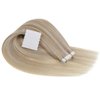RUNATURE Tape in Hair Extensions Human Hair Ash Blonde Highlight Platinum Blonde Hair Tape in Extensions Full Ends Thick Glue in Hair Extensions Tape in Real Human Hair Double Sided 14 Inch 50g 20pcs