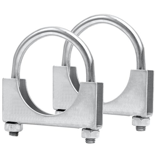 PALOZO 2-1/4 inch Heavy Duty U-Bolt Exhaust Clamp for 2.25" OD Exhaust Tail Pipe Diameter, Stainless Steel Muffler U-Bolt Clamps, Pack of 2