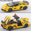 OANMYJJO Boy Toy Sports Car 1/22 Lambo SVJ 63 Metal Die Cast Car Toys，Model Cars with Detachable Roof，Toy Car with Sound Light and Pull Back，for Kids Age 3 Year and UP（Yellow）