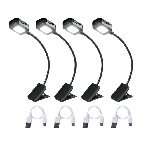 KunHe 4 Pack Rechargeable Book Light for Reading at Night in Bed,Small Mini Book Lights Easily Clip on to Books for Kids,Book Lovers