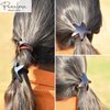 Parcelona French Sleek Star Brown Shell N Black Set of 2 Cellulose Hair Bands Non Slip Ponytail Holder Hair Ties Girls and Women Hair Accessories